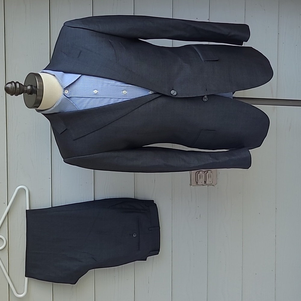 SUITSUPPLY Lazio INT Solid Grey Vitale Cloth Super 110s Wool Sz 40 R Mens Suit